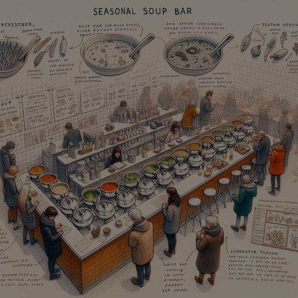 Comment développer un concept de bar à soupes saisonnières pour un restaurant éphémère?